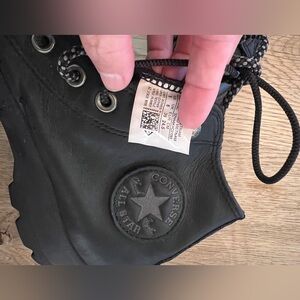 Converse All Star Black Leather High Tops women’s